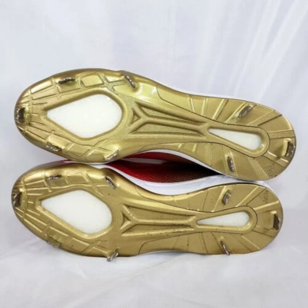Adidas Icon V Cleats Metal Red Gold Flash G28235 Clean‎ Rare Retro Men's Size 13